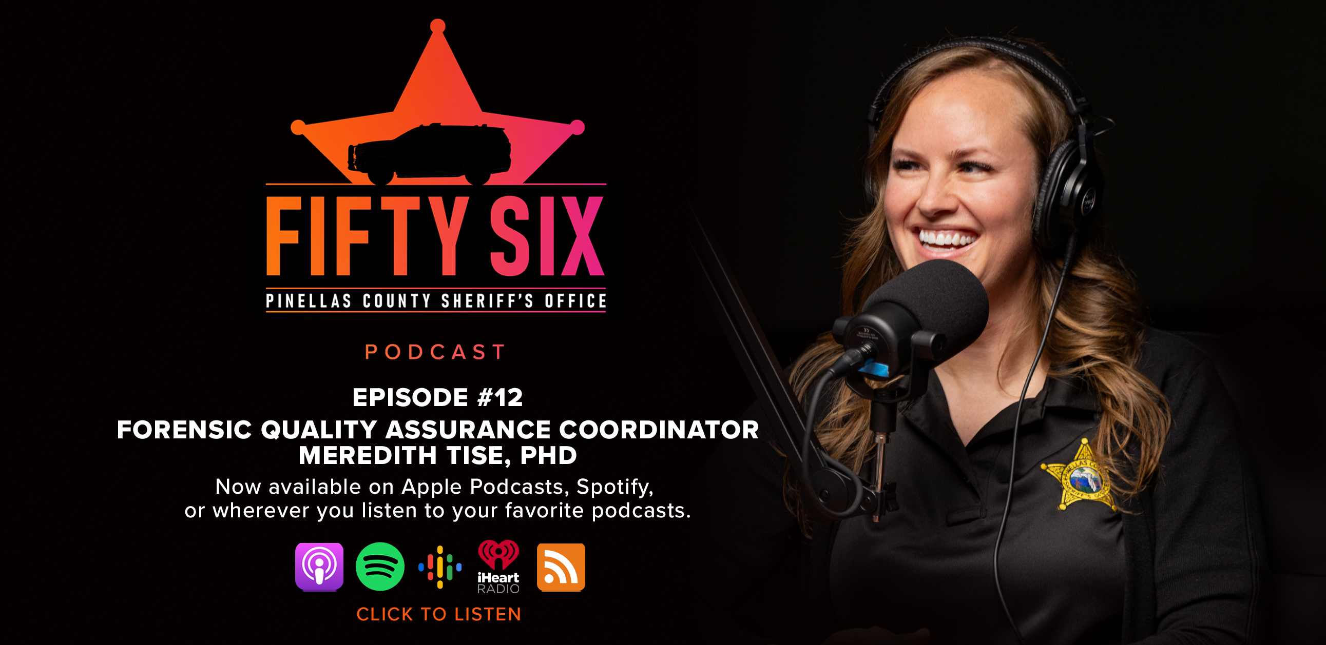 56 Podcast, Episode 12 Forensic Quality Assurance Coordinator Meredith Tise,PHD , now available wherever you listen to your favorite podcasts.