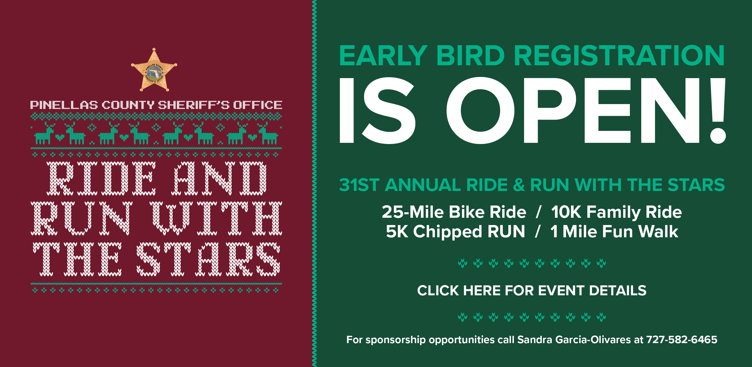 Ride and Run with the Stars, Early bird registration is open